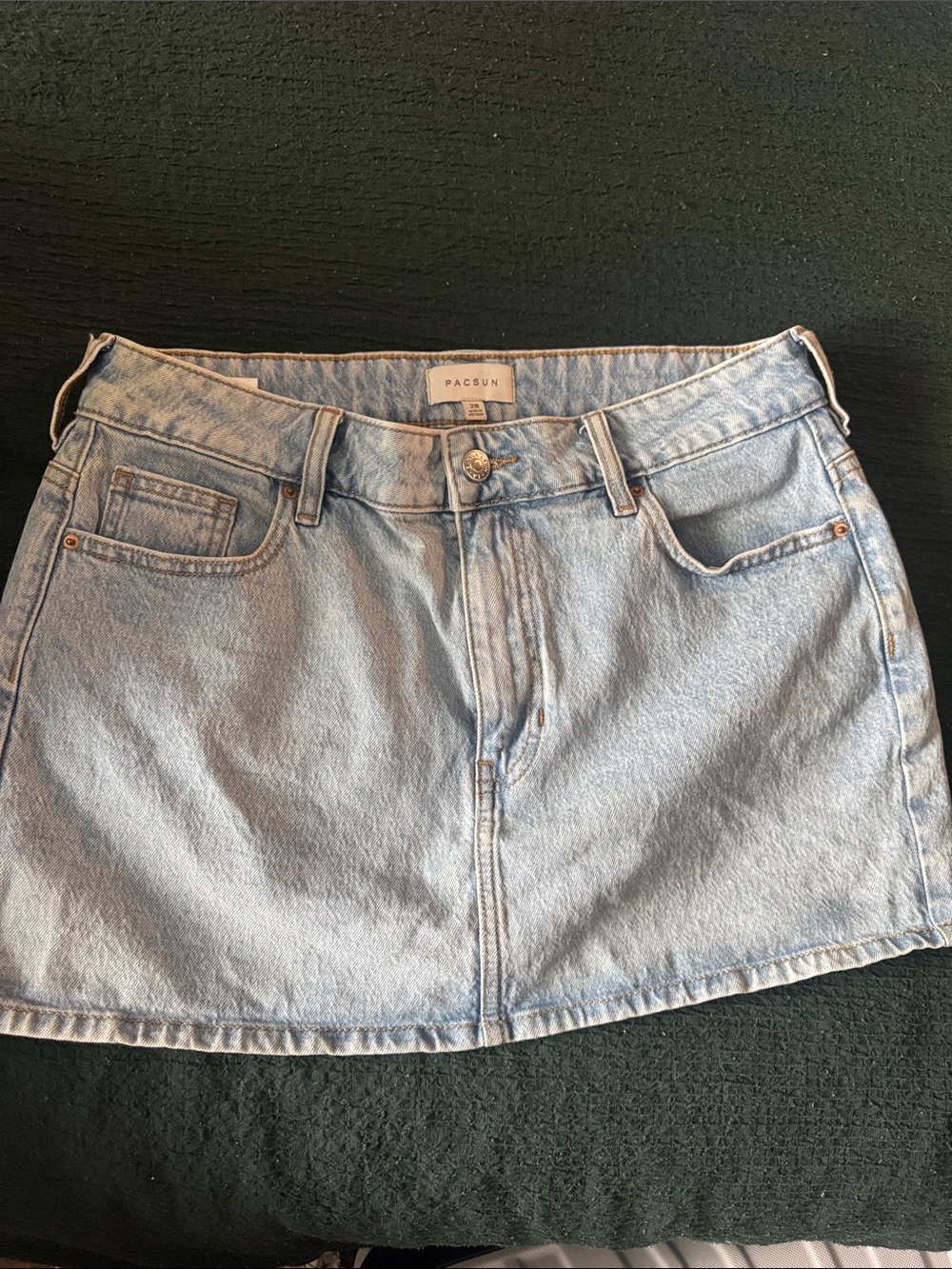 PacSun Washed Light Blue Denim Mini Skirt